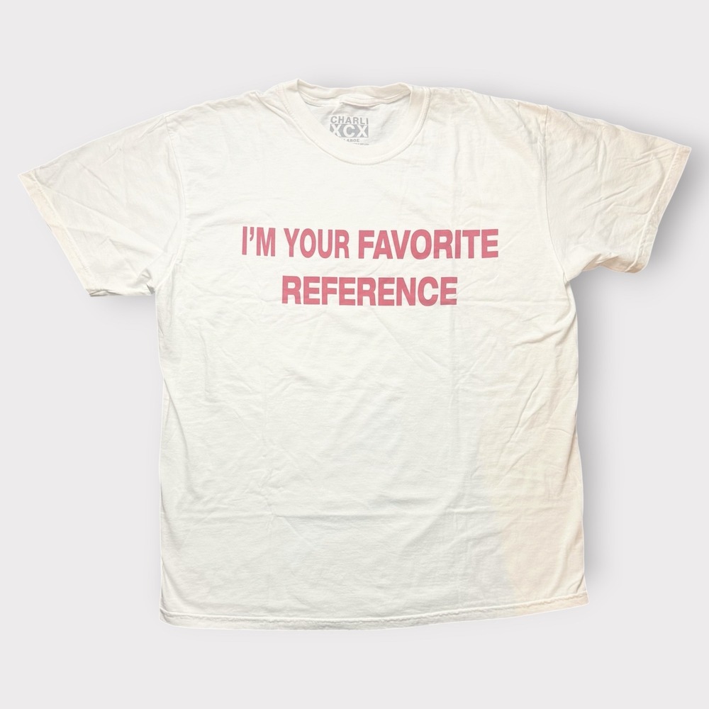 Charli XCX I'm Your Favorite Reference White Pink Graphic T-Shirt Large Concert